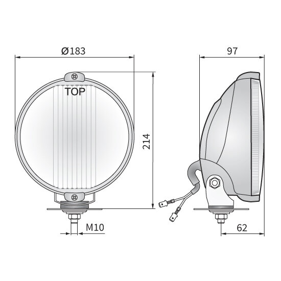 Wesem Halogen HOS2 Fernscheinwerfer Chrom 12V (LED Ring)
