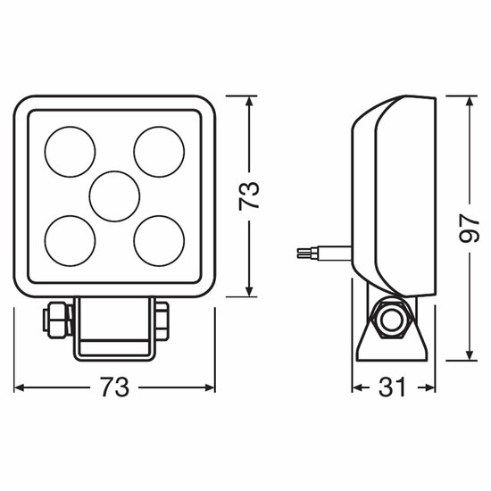 Osram Mini LED Arbeitsscheinwerfer Eckig VX70-WD 2 Stück