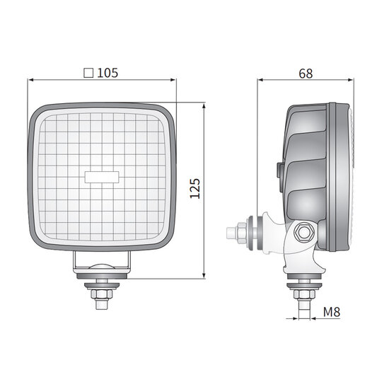 Wesem CRK2 LED-Arbeitsscheinwerfer Eckig 800 LM + 50 cm Kabel