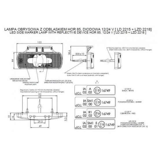 Horpol LED Positionsleuchte Weiß 12-24V LD 2219