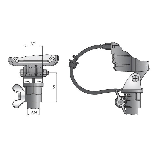 afmetingen din steun werklamp