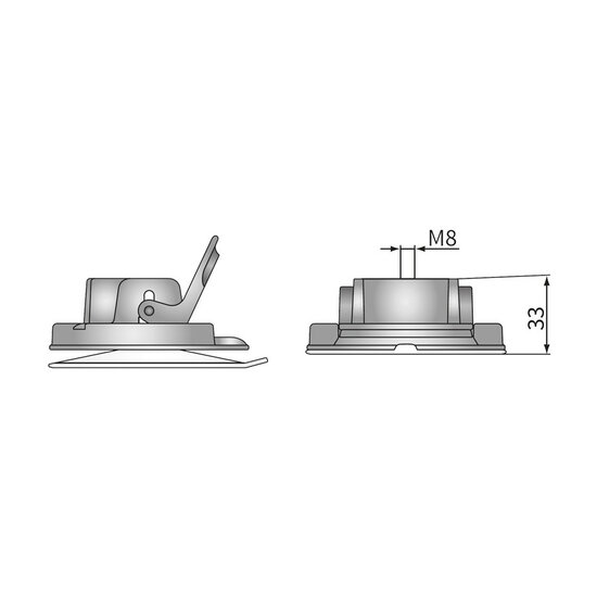 Wesem Saugnapfhalter Ø87mm Mit M8-Gewinde