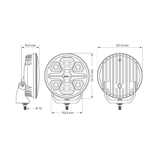 Hella LED-Fernscheinwerfer Blade 9" Chrom Weiß/Orange Positionslicht Ref. 25