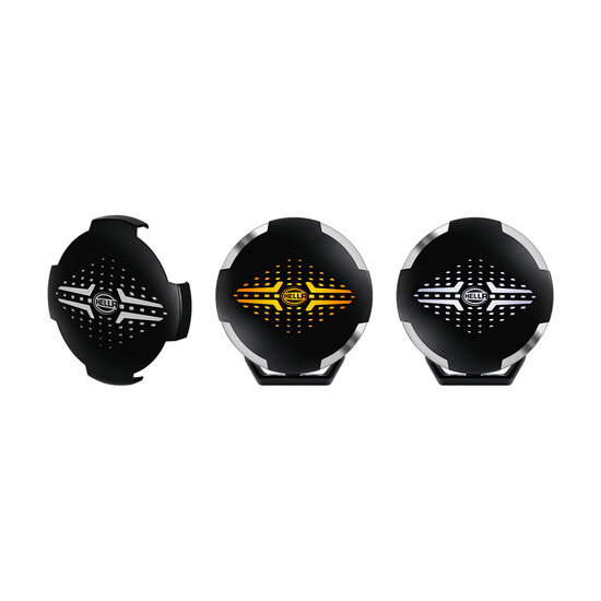 SET 4x Hella LED Fernscheinwerfer Blade 7" Schwarz + Schutzkappen