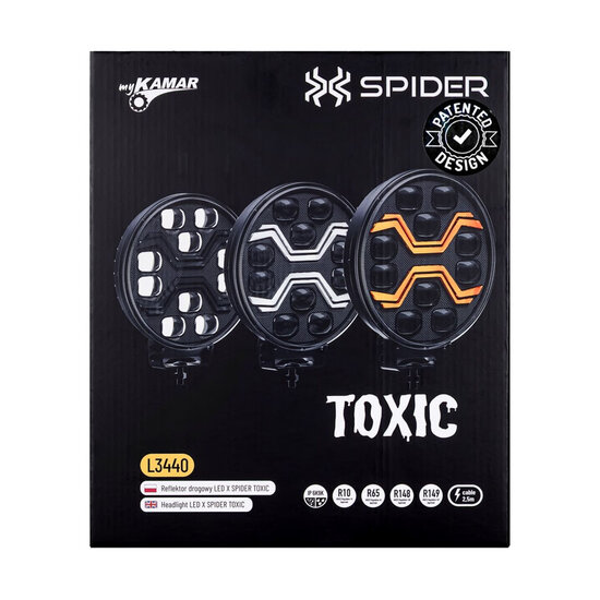 X-Spider Toxic LED-Strahler rund | Tagfahrlicht + LED-Blinker