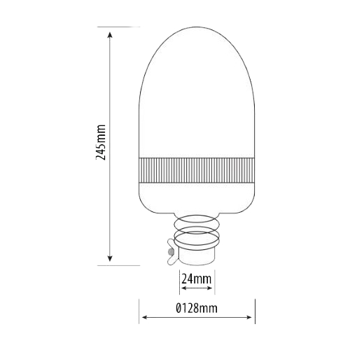 LED Rundumleuchte Orange 12-24V | DIN Halterung