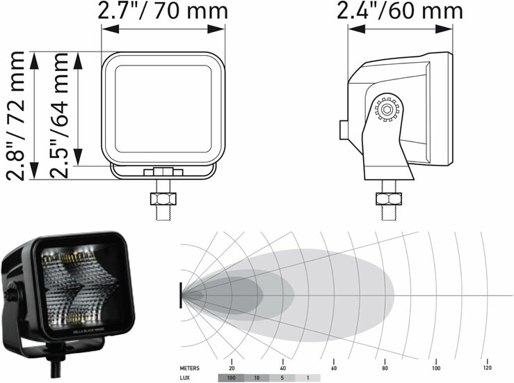 Hella LED Cube Set 3,2&quot; breit | 1FA 358 176-811