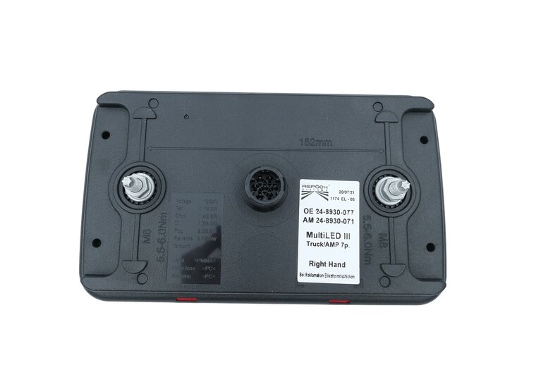 Asp&ouml;ck MultiLED III R&uuml;ckleuchte 12V&ndash;24V 7-polig AMP | Rechts