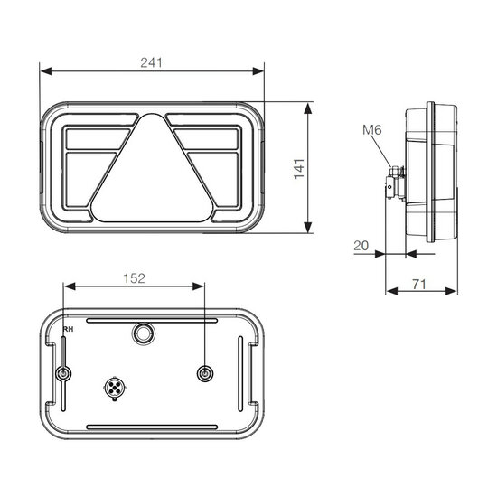 Asp&ouml;ck Multiled IV LED-R&uuml;cklicht Rechts 8P Mit Kennzeichenbeleuchtung