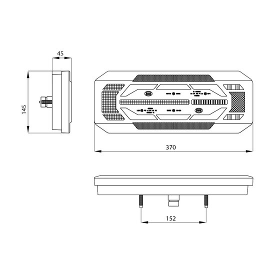 Dasteri DSL-6004B 5-Lichtfunktionen LED-R&uuml;cklicht Rechts | Black