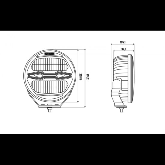 X-Spider Ninja LED-Strahler rund | Tagfahrlicht + LED-Blitzer