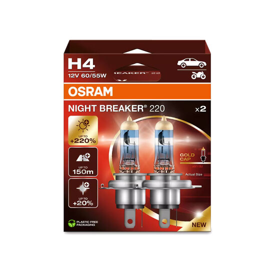 Osram H4 Night Breaker 220 Duobox 12V 60/55W P43t