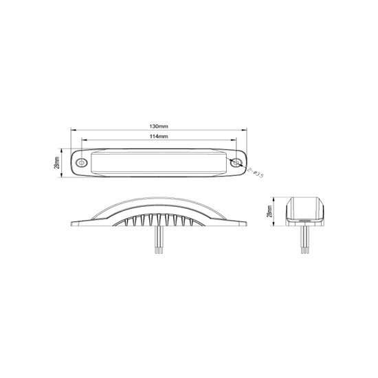 LED Blitzer Orange 12-24V | 180 Grad | 16-LED