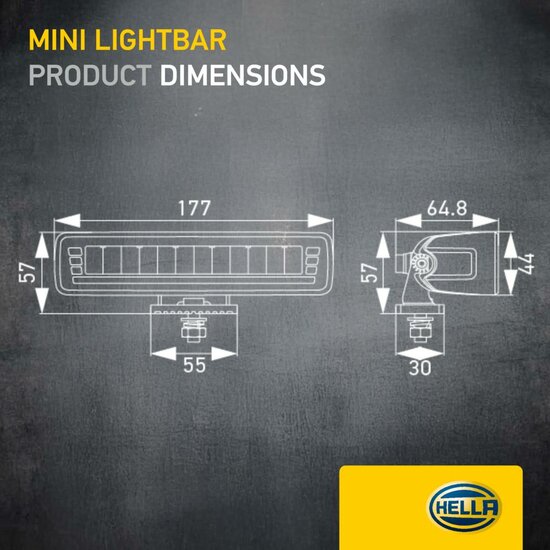 HELLA Black Magic Edgeless Pro Mini 7 Zoll LED Lightbar | 2.125 Lumen