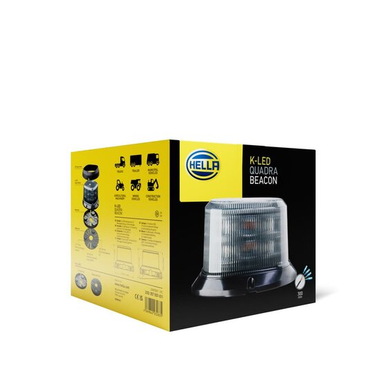 HELLA K-LED QUADRA Rundumleuchte Orange | Smoke