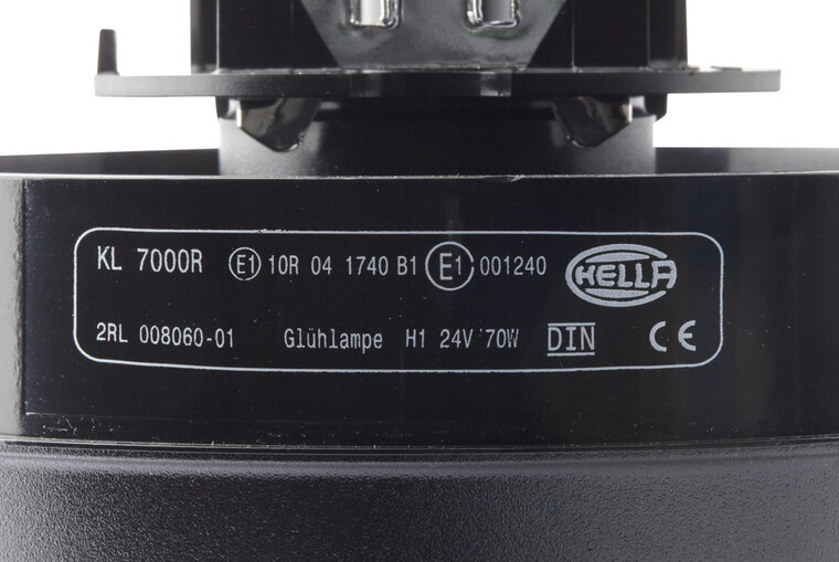 HELLA KL7000 24V blaue Rundumleuchte | Rohrstutzen