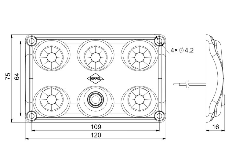 Horpol LED Innenleuchte Schwarz 12-24V | Mit Schalter