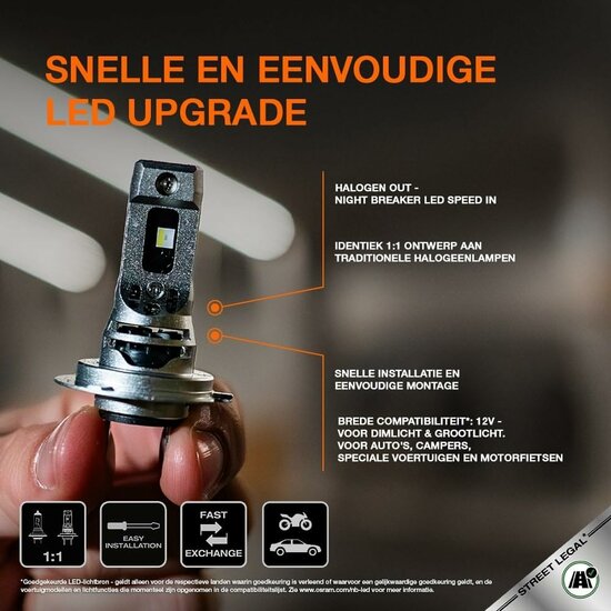 Osram Night Breaker LED Speed H7 450 Street Legal Set | +450%