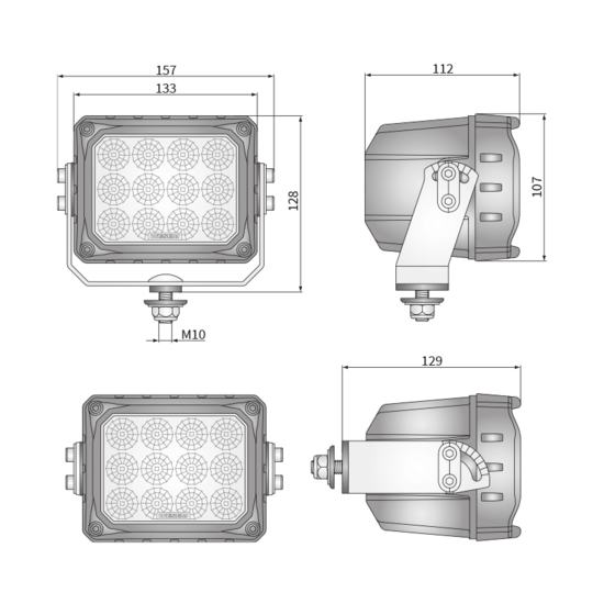 WESEM CRP3-FF 60&deg; LED Arbeitsscheinwerfer 133x107x112 | 7.000 LumenWESEM CRP3-FF 60&deg; LED Arbeitsscheinwerfer Deutsch-DT | 7.000 Lumen