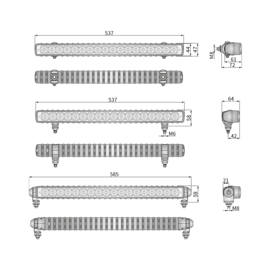 WESEM CDP1-FF 5&deg; LED Lightbar Positionslicht | 14.000 Lumen