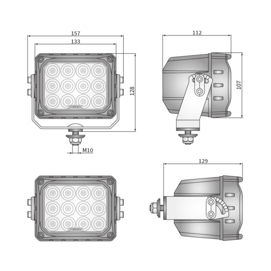 WESEM CRP3-FF 4&deg; LED Arbeitsscheinwerfer 0,5 m Kabel | 10.000 Lumen