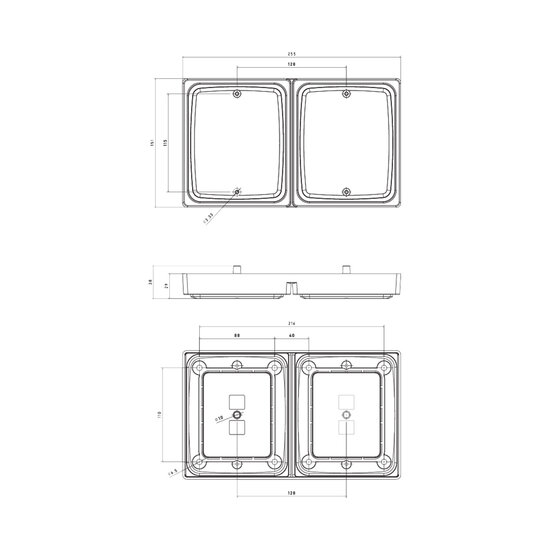 Fristom LED Block-R&uuml;ckleuchten-Set Dark Look | 5 Funktionen 12/24V