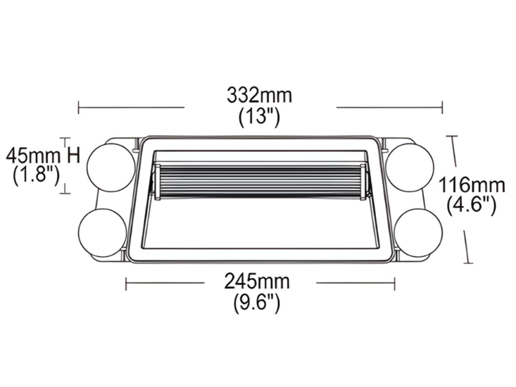 LED Frontscheibenblitzer mit Saugnapf | Orange