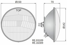 Wesem Hauptscheinwerfer H4 Ø150x86 Metallgehäuse