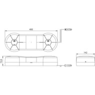 Dasteri Led mini Warnbalk Magnet Rot