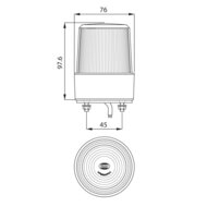 Dasteri Led Warnleuchte Flache Montage Rot