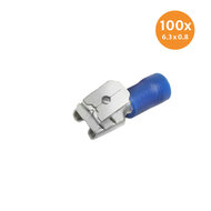 Flachsteckhülse mit Zweig Blau (6,3x0,8mm) 100 Stück