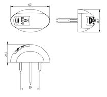 Dasteri LED Positionsleuchte Weiß 10-30V
