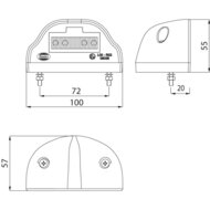 Dasteri LED Kennzeichenbeleuchtung Schwarz 24V