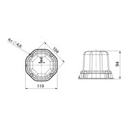 Horpol LED Warnleuchte Flache Montage Orange LDO 2277
