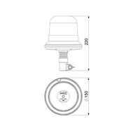 Horpol LED Warnleuchte DIN Halter Orange LDO-2661