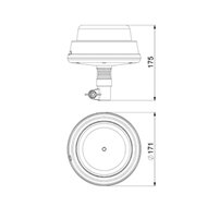 Horpol LED Rundumleuchte DIN Halter Orange LDO-2665/R