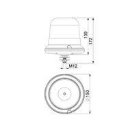 Horpol LED Warnleuchte M12 Bolzenmontage Orange LDO-2662