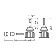 Osram HB4/HIR2 Ledriving HL Bright LED-Scheinwerferset P22d/PX22d