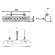 Dasteri LED Blitzer mit Montagehalterung Orange