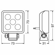 Osram Mini LED Arbeitsscheinwerfer Eckig VX70-WD 2 Stück