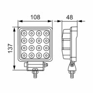 Hella S2500 LED Arbeitsscheinwerfer 12/24V 2500LM 80CM Kabel | 1GA 357 106-022