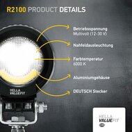 Hella ValueFit R2100 2.0 Flutlicht 2100 lm + Wei&szlig;/Gelb Positionslicht