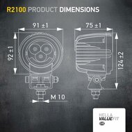 Hella ValueFit R2100 2.0 Flutlicht 2100 lm + Wei&szlig;/Gelb Positionslicht