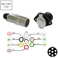24V 7-Poliger Steckdosenleiste Plastik Typ N
