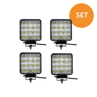 Vorteilspaket 4x 48W LED Arbeitsleuchte Square Budget