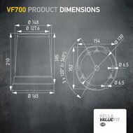 Hella VF700 LED Blitzleuchte Orange 12-24 V