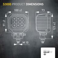 Hella S3000 2.0 LED Flutlicht 3000 lm + Wei&szlig;/Gelb Positionslicht