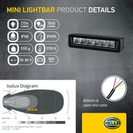 HELLA Black Magic Edgeless Pro Mini 7 Zoll LED Lightbar | 2.125 Lumen