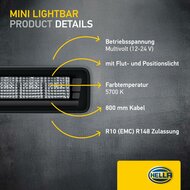 HELLA Black Magic Edgeless Pro Mini 7 Zoll LED Lightbar | 2.125 Lumen