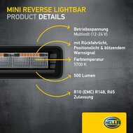 HELLA Black Magic Edgeless Pro Mini 7 Zoll R&uuml;ckfahrscheinwerfer | 500 Lumen